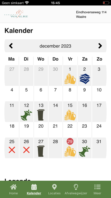Afvalkalender Waalre Screenshot