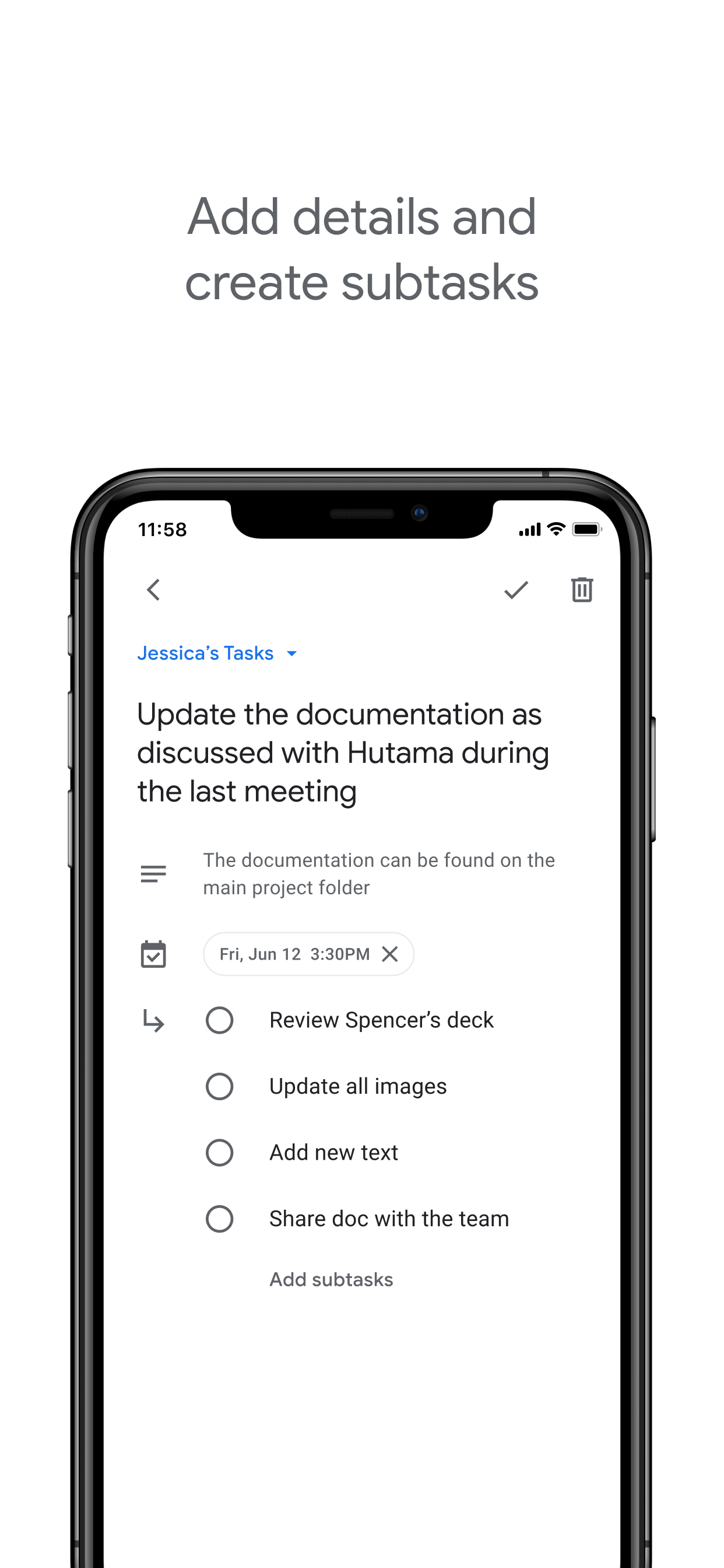 Google Tasks: Completa tareas