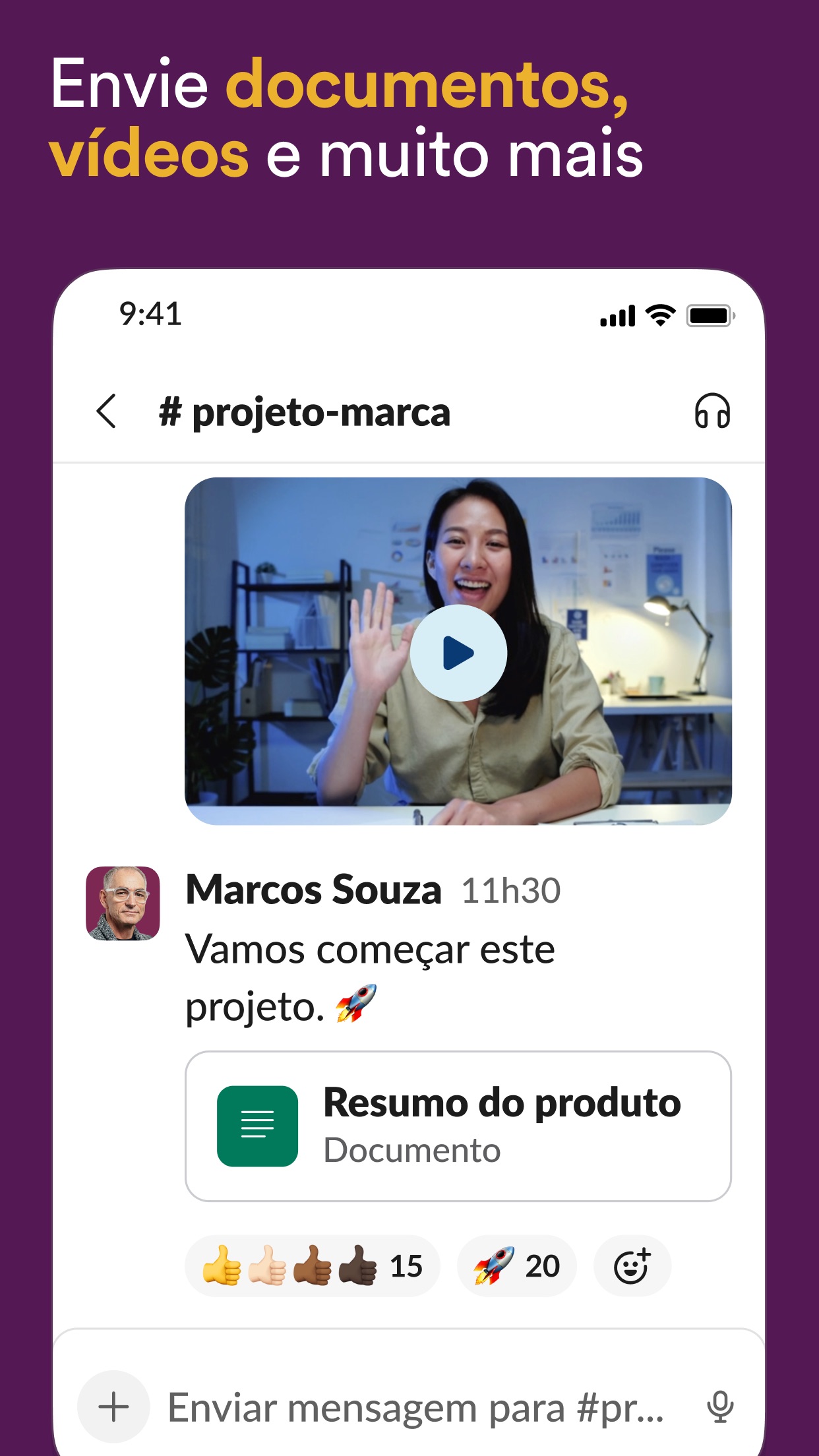 Screenshot do app Slack