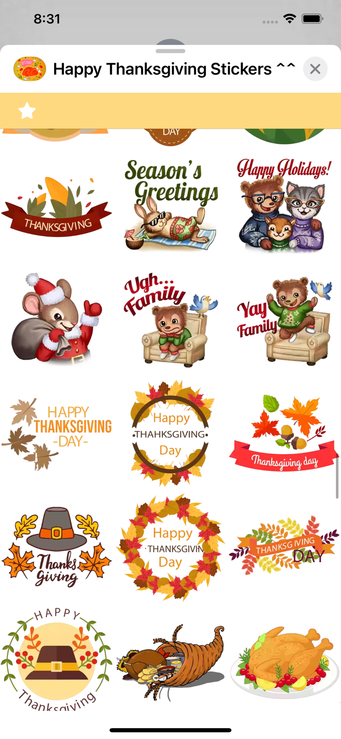 Happy Thanksgiving Stickers