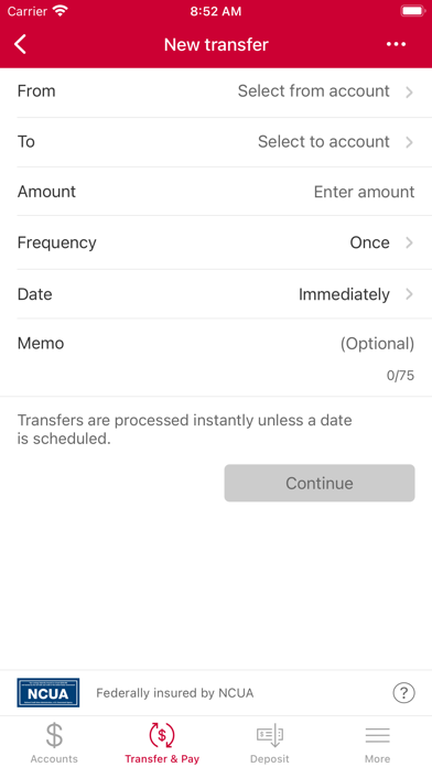 Rutgers Federal Credit Union Screenshot