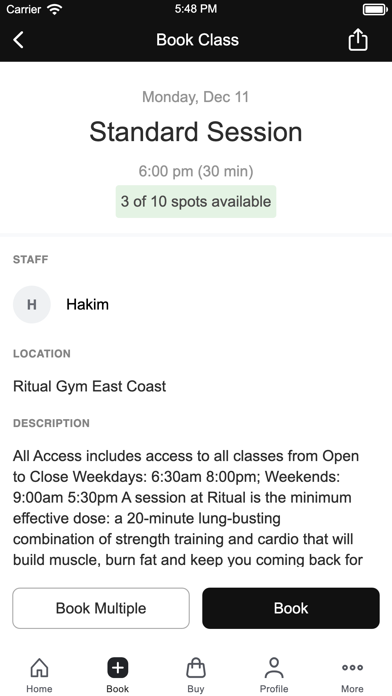 Ritual Gym Singapore Screenshot