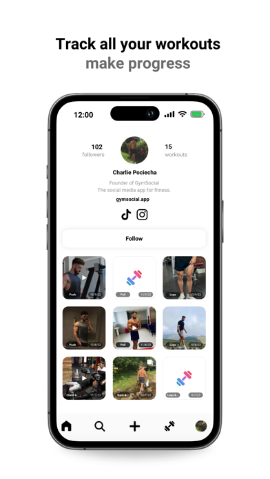 GymSocial - Social Fitness Screenshot