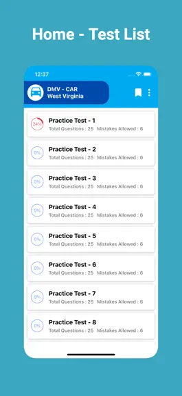 Game screenshot WV DMV Permit Test Practice apk