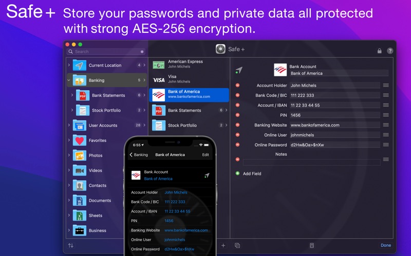 Safe +  Password Manager Screenshot