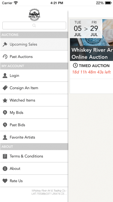 Whiskey River Auction House Screenshot