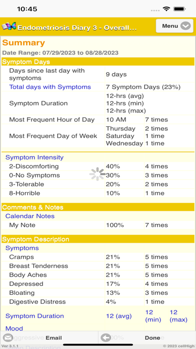 EndometriosisDiary3 Screenshot