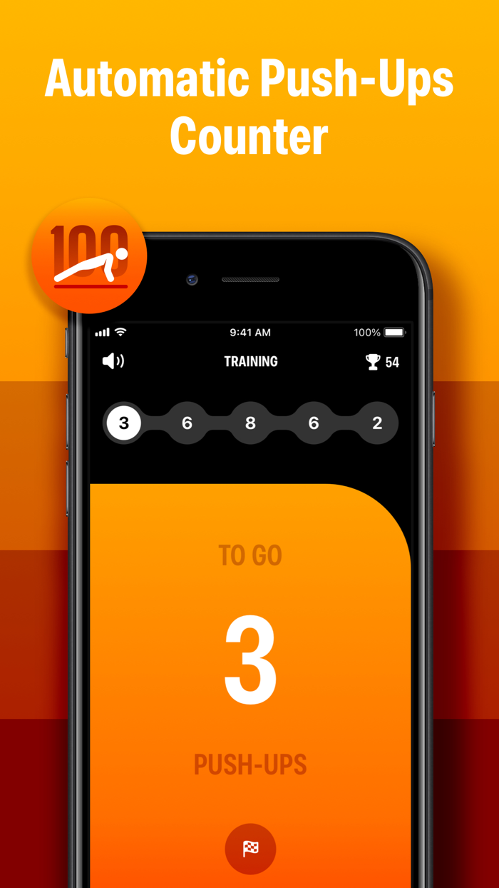100 Push-Ups Counter and Trainer