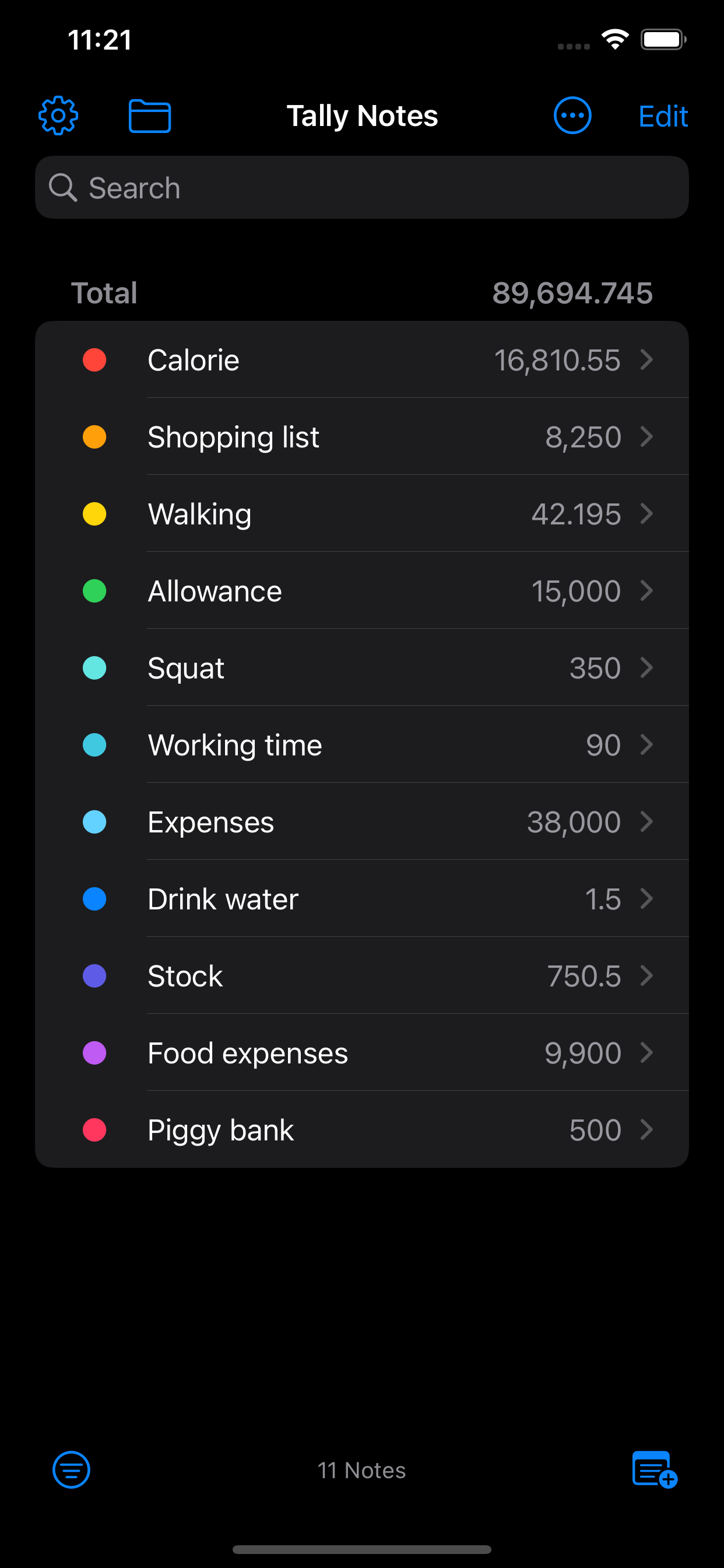 Tally Notes - Calculate Total