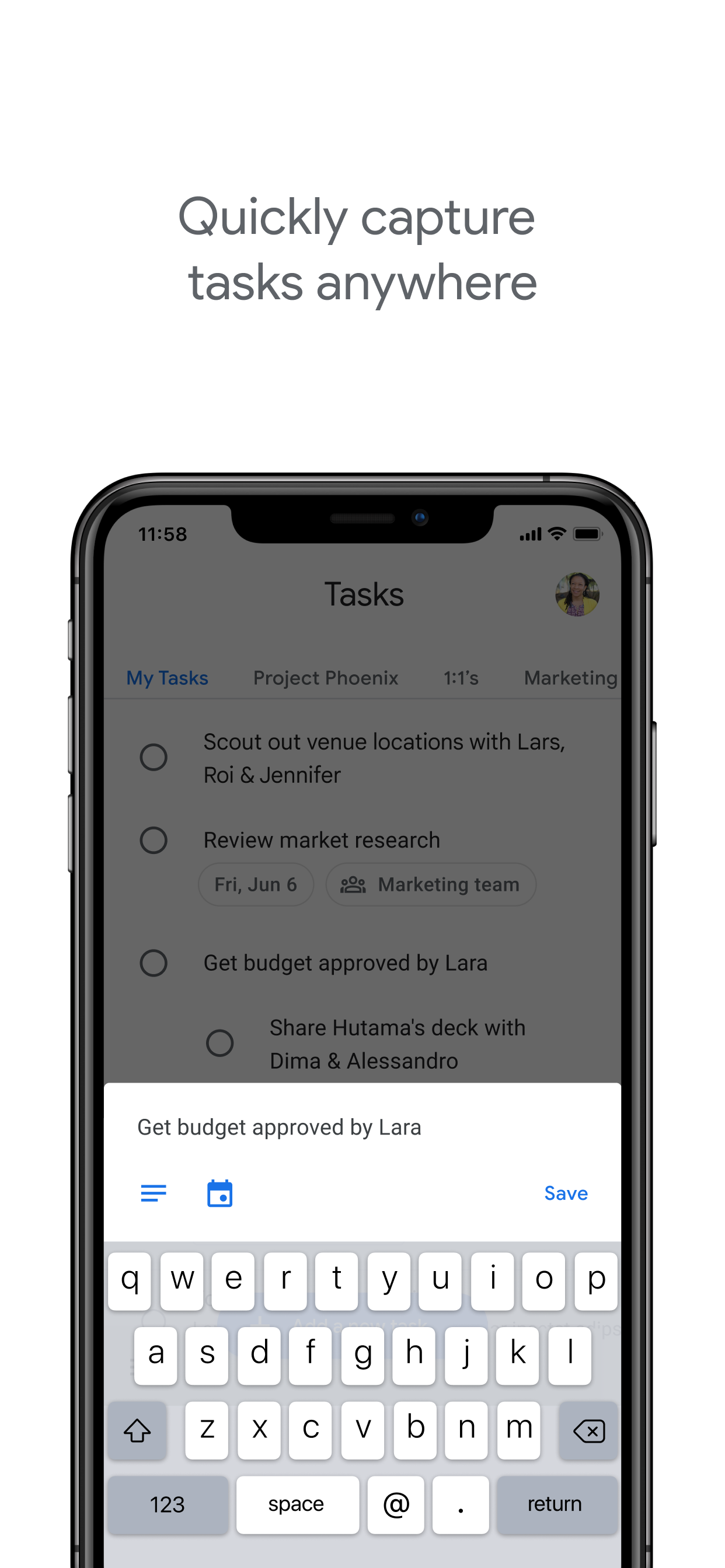 Google Tasks: Completa tareas