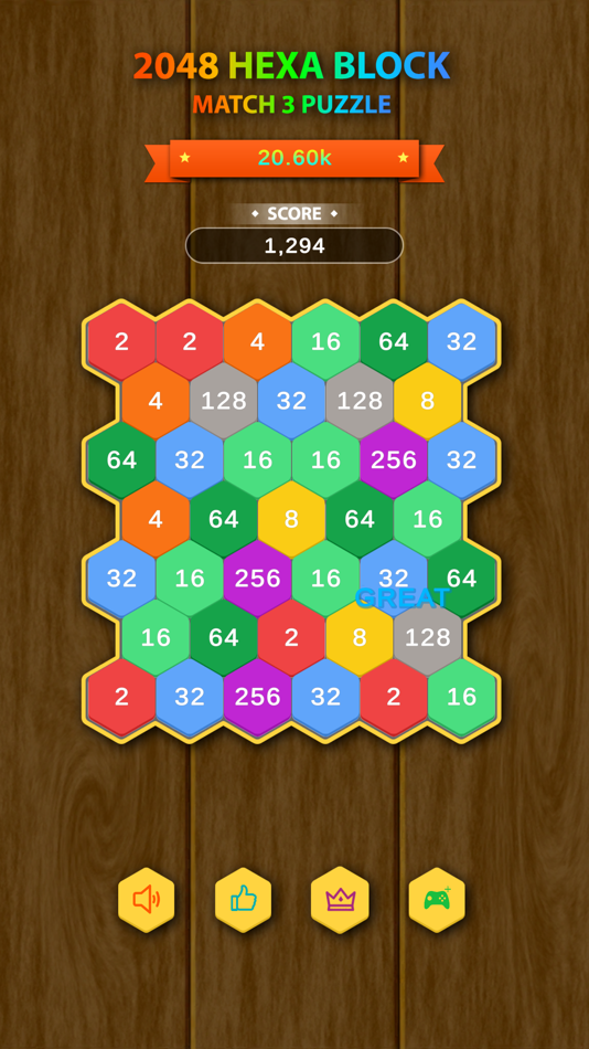 #2. Hexa Block - Match 3 Puzzle (iOS) By: Hoa Pham Van