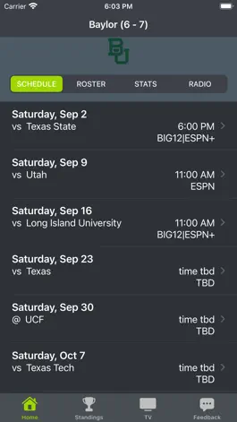 Game screenshot Baylor Football Schedules mod apk