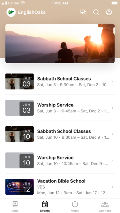 English Oaks SDA Church Screenshot