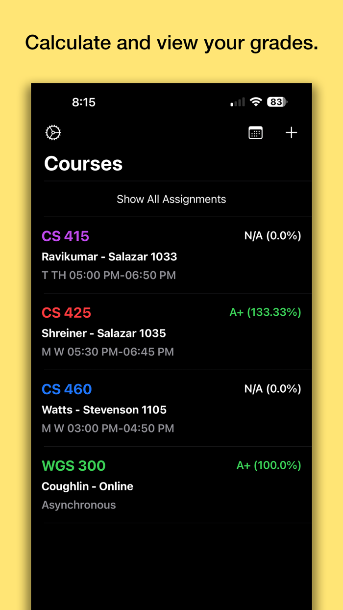 GradeAgenda Assignment Planner