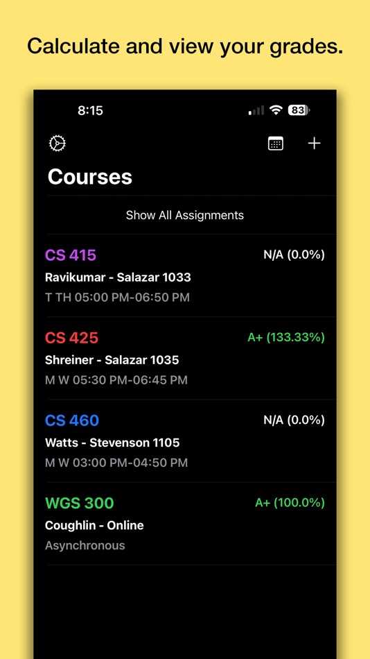 #1. GradeAgenda Assignment Planner (macOS) By: Kyle Pallo