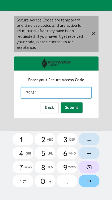 Richwood Bank Mobile Banking Screenshot