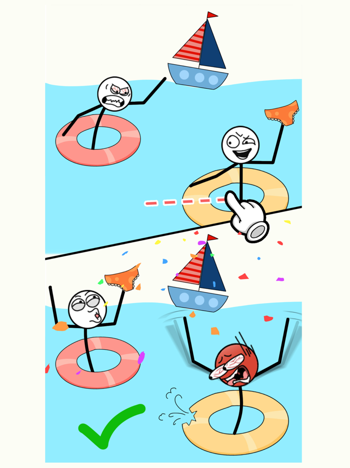 Stickman Slice Cut Puzzle