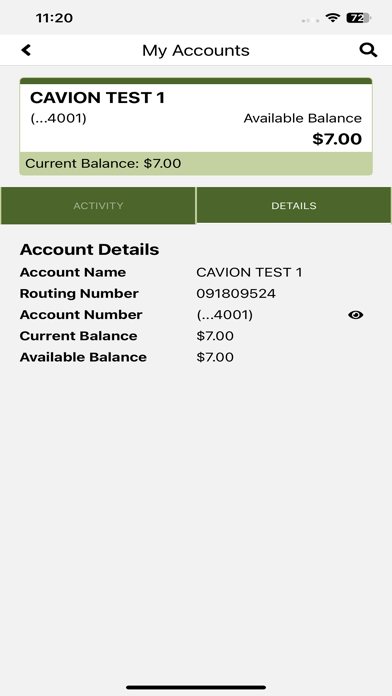 Oakwood Bank Mobile App Screenshot