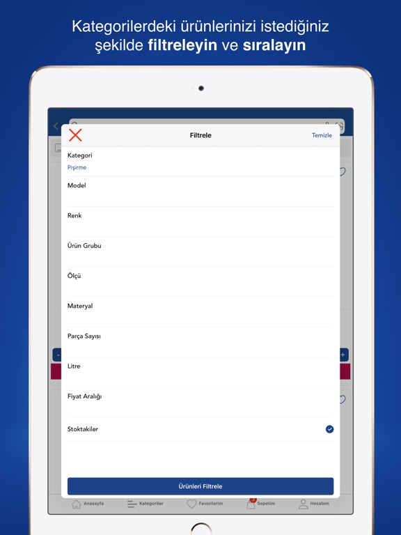 Korkmaz iPad screenshot 5 - Shopping app