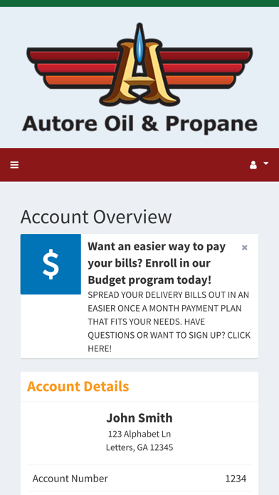 Autore Oil & Propane Screenshot
