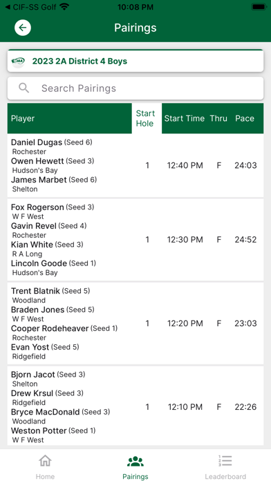 WIAA Golf Screenshot