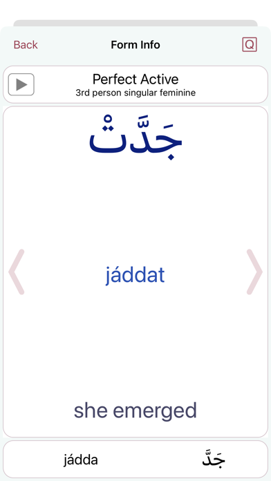 CAVE Arabic Verb Conjugator Screenshot