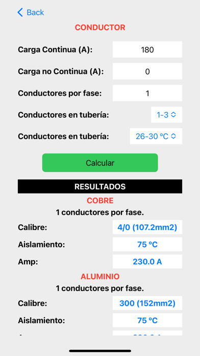 Cálculos Eléctricos NOM Screenshot