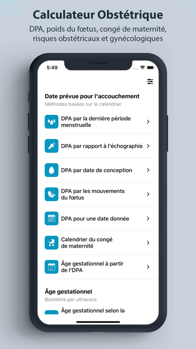 Screenshot #1 pour Calculateur Obstétrique