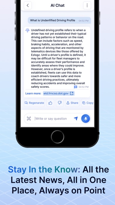 EzChatAI: Logistics AI Chatbot Screenshot