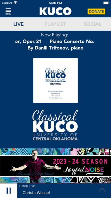 KUCO Classical Radio App Screenshot