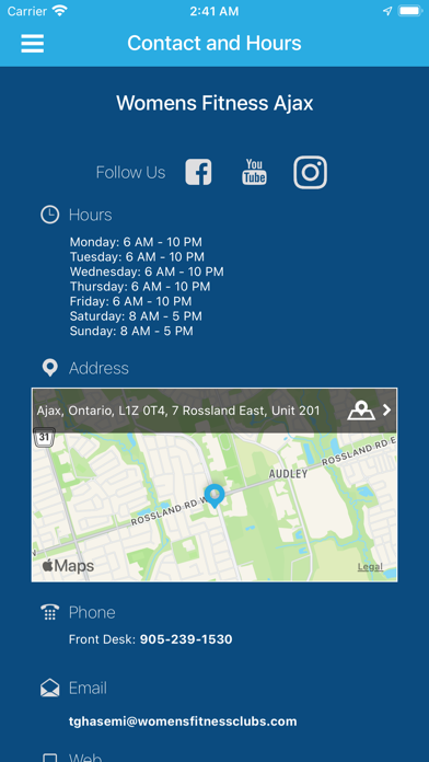 Womens Fitness Clubs of Canada Screenshot