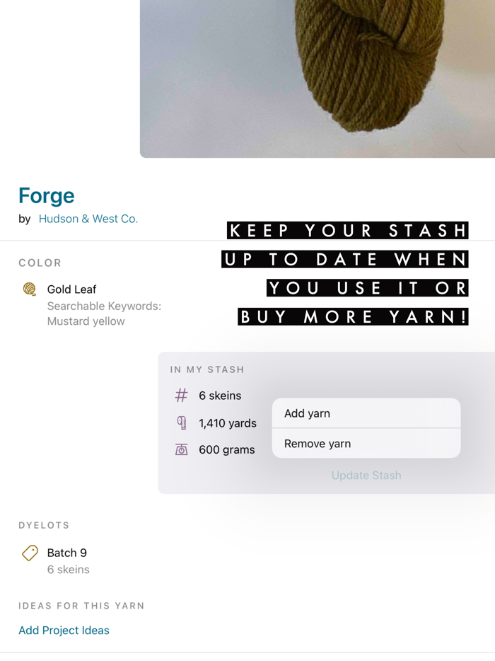 Yarn Store Stash Tracker