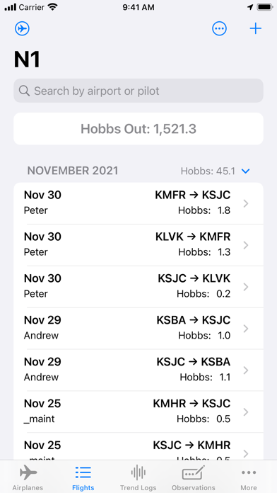 aeroLogbook Screenshot