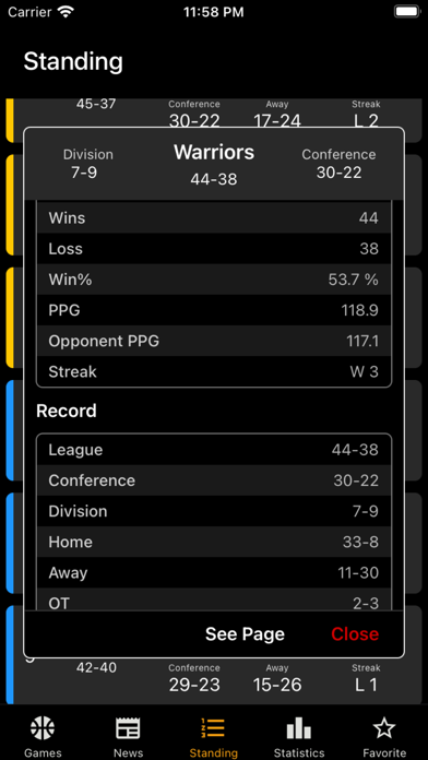 Bucket - Live Games & Stats Screenshot