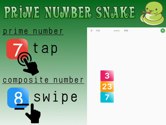 Prime number Snake Panic