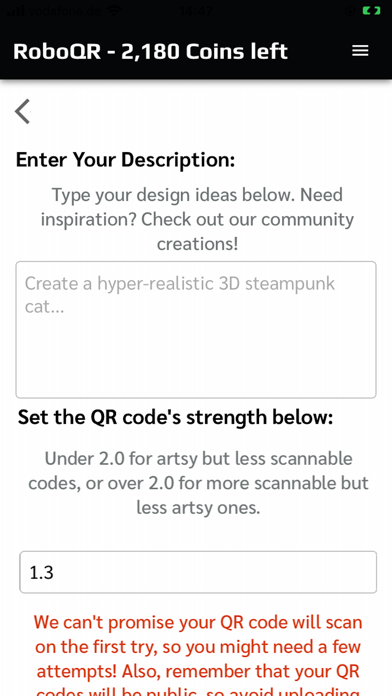 RoboQR iPhone screenshot 3 - Graphics & Design app