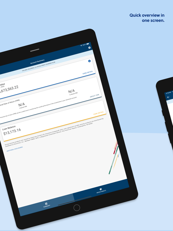OneAmerica Retirement iPad screenshot 3 - Finance app