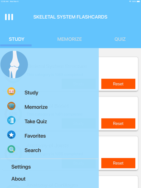 Screenshot #4 pour Skeletal System Study Cards