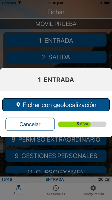 Geogestión Horaria Screenshot