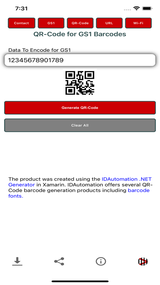 #2. QR-Code Contact Info Generator (iOS) 由: IDAutomation.com