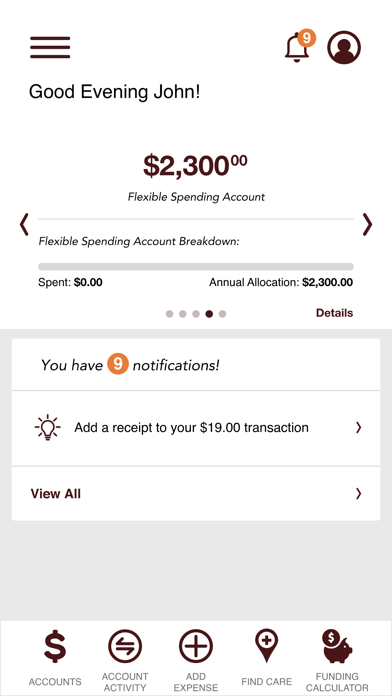 BMA Health Spending Account Screenshot