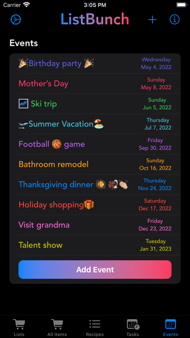 ListBunch Screenshot