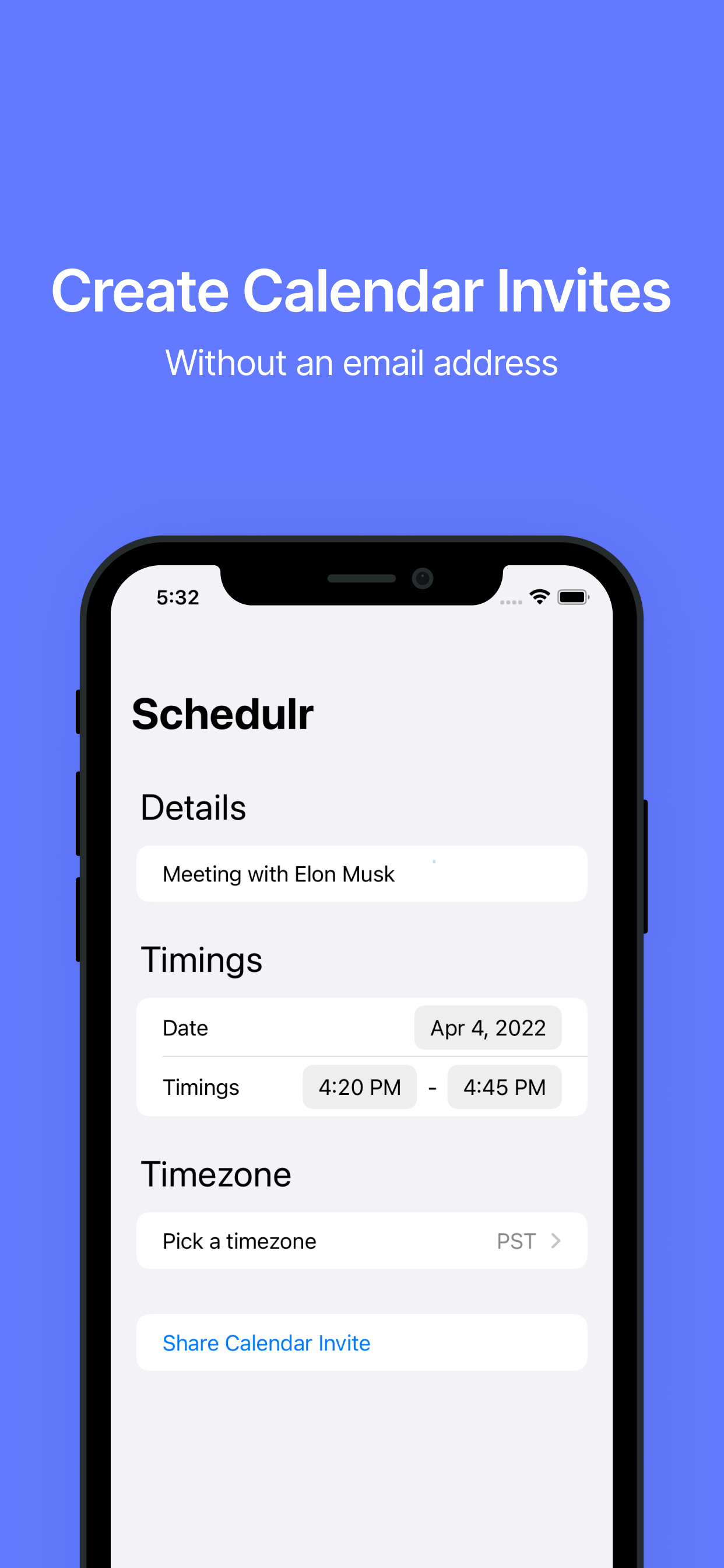 Schedulr: Send Calendar Invite