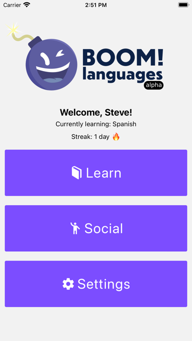 Boom! Languages Screenshot