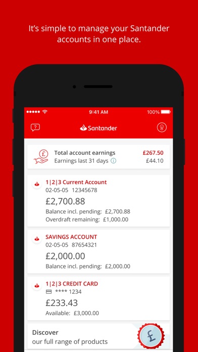 Santander Mobile Banking Screenshot