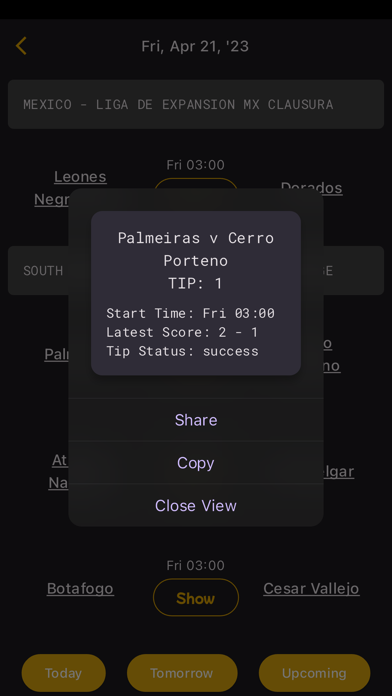 Football Live Predictions Screenshot