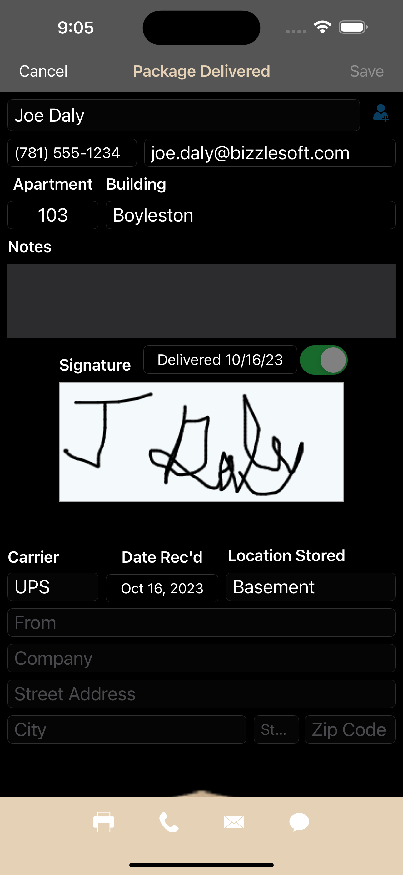 Tenant Package Tracker