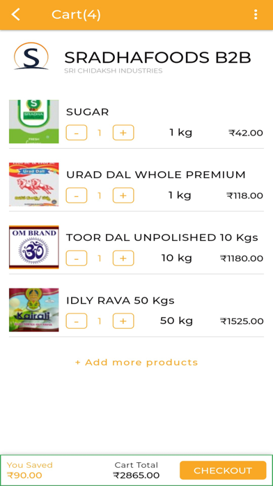 SRADHA FOODS B2B Screenshot