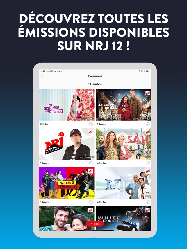NRJ Play, en direct & replay dans l'App Store