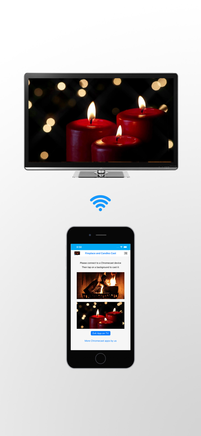 Fireplace and Candles on TV